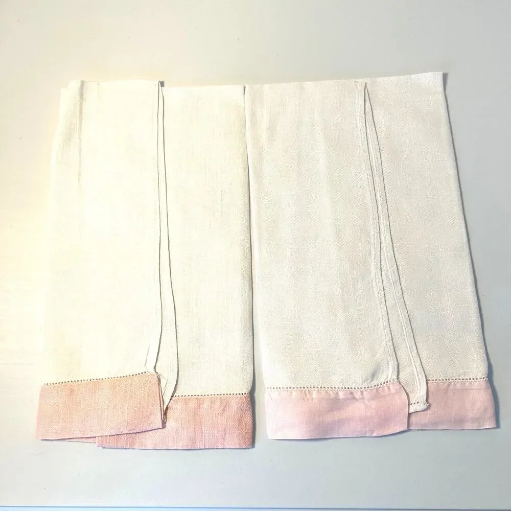 Vintage Handmade Linen Kids Tea Towels‎ 24x14